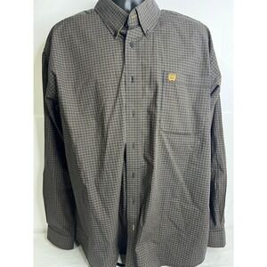 CINCH Mens L Large Plaid Checkered Button Up Western Shirt Long Sleeve